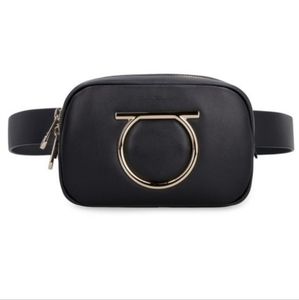 Women's black Vela leather belt bag
